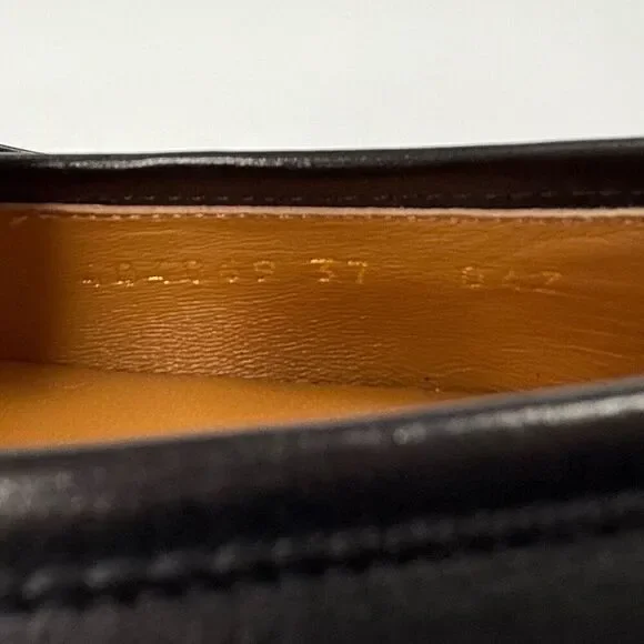 GUCCI Calfskin Womens Jordaan Loafers Size 37 Black - Picture 12 of 16